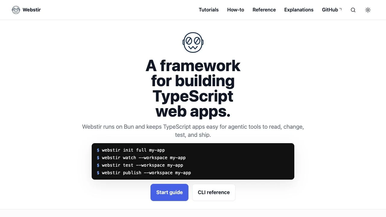 Webstir documentation and command workflow